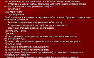 Причины и осложнения слабости родовой деятельности