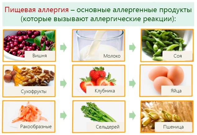 Продукты, вызывающие пищевую аллергию Пищевая аллергия